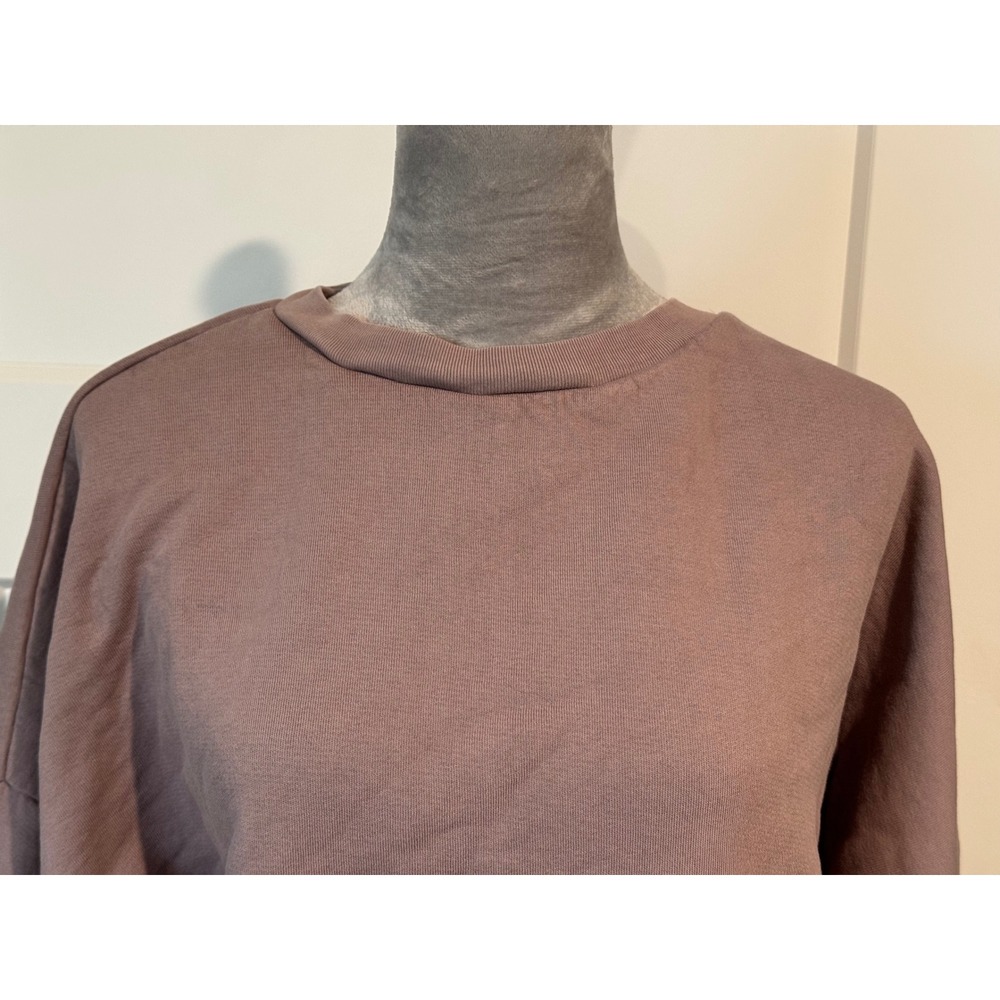 Mauve basic Oversized Crewneck Sweatshirt 100% Cotton Made in USA Size L - Picture 3 of 5